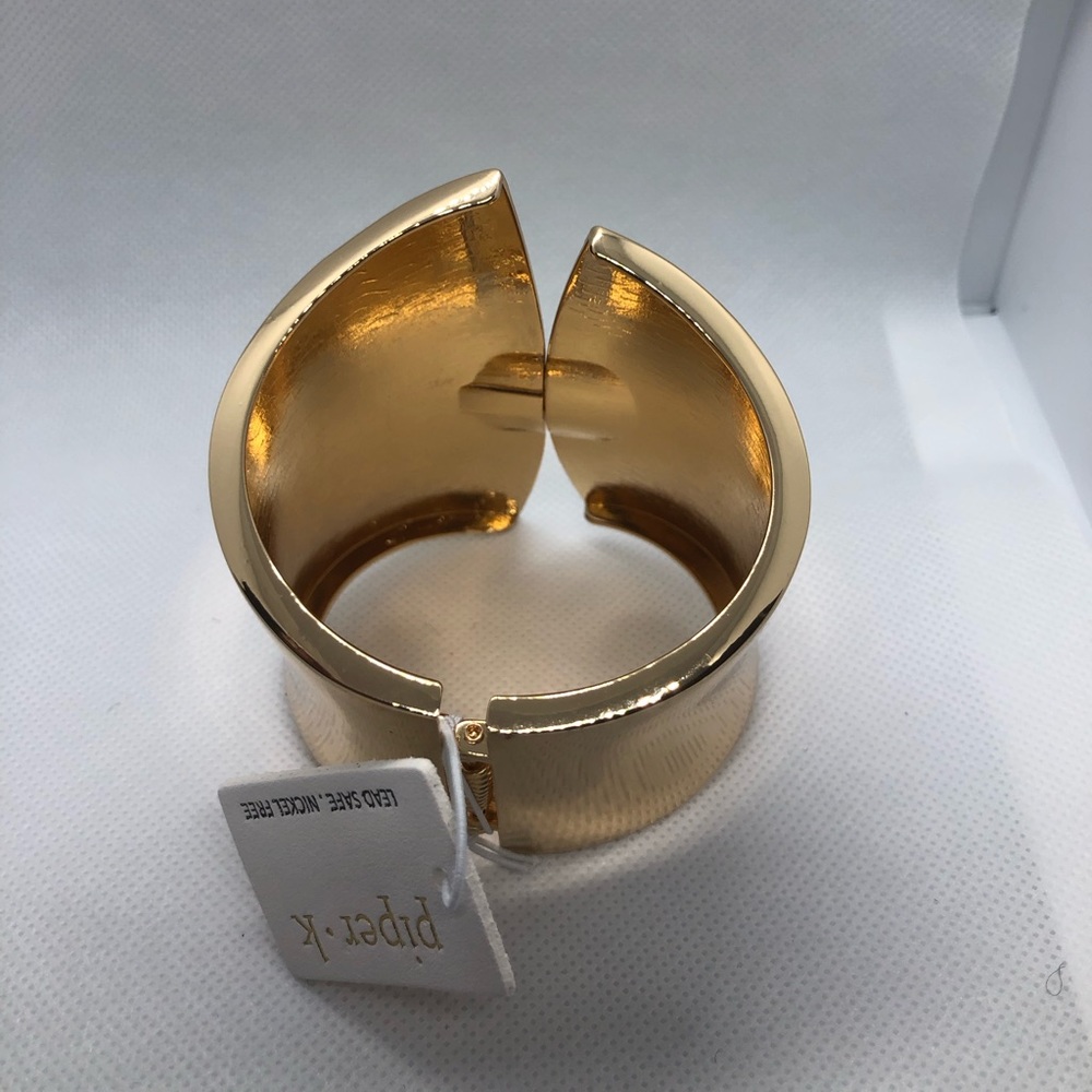 Oversized gold plated geometric arm wrist cuff bracelet bangle new - Picture 6 of 12
